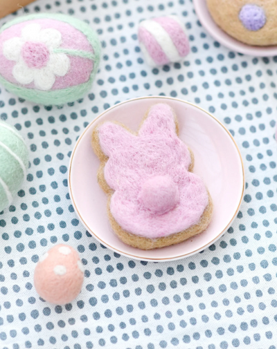 Felt Pink Easter Bunny Cookie