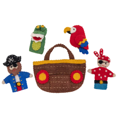 Felt Pirate Puppet Play Bag Set
