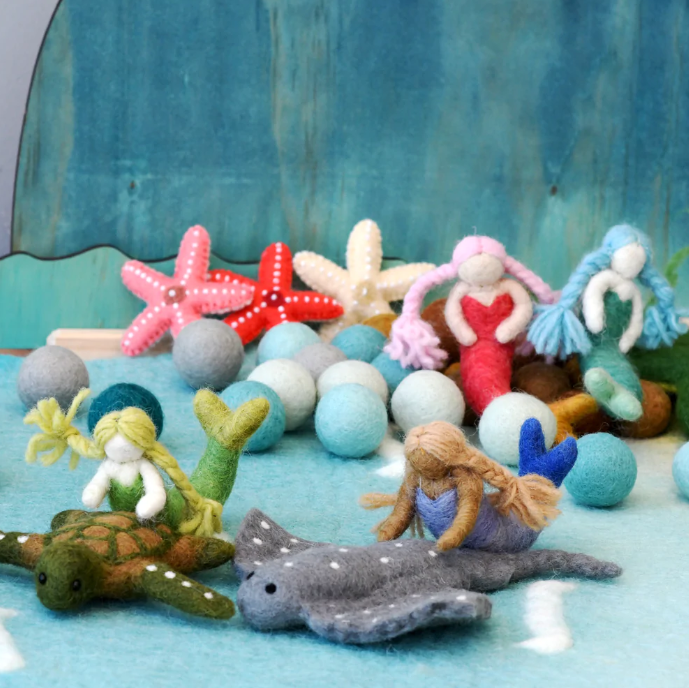 Felt Waldorf Mermaid, Sandy Hair