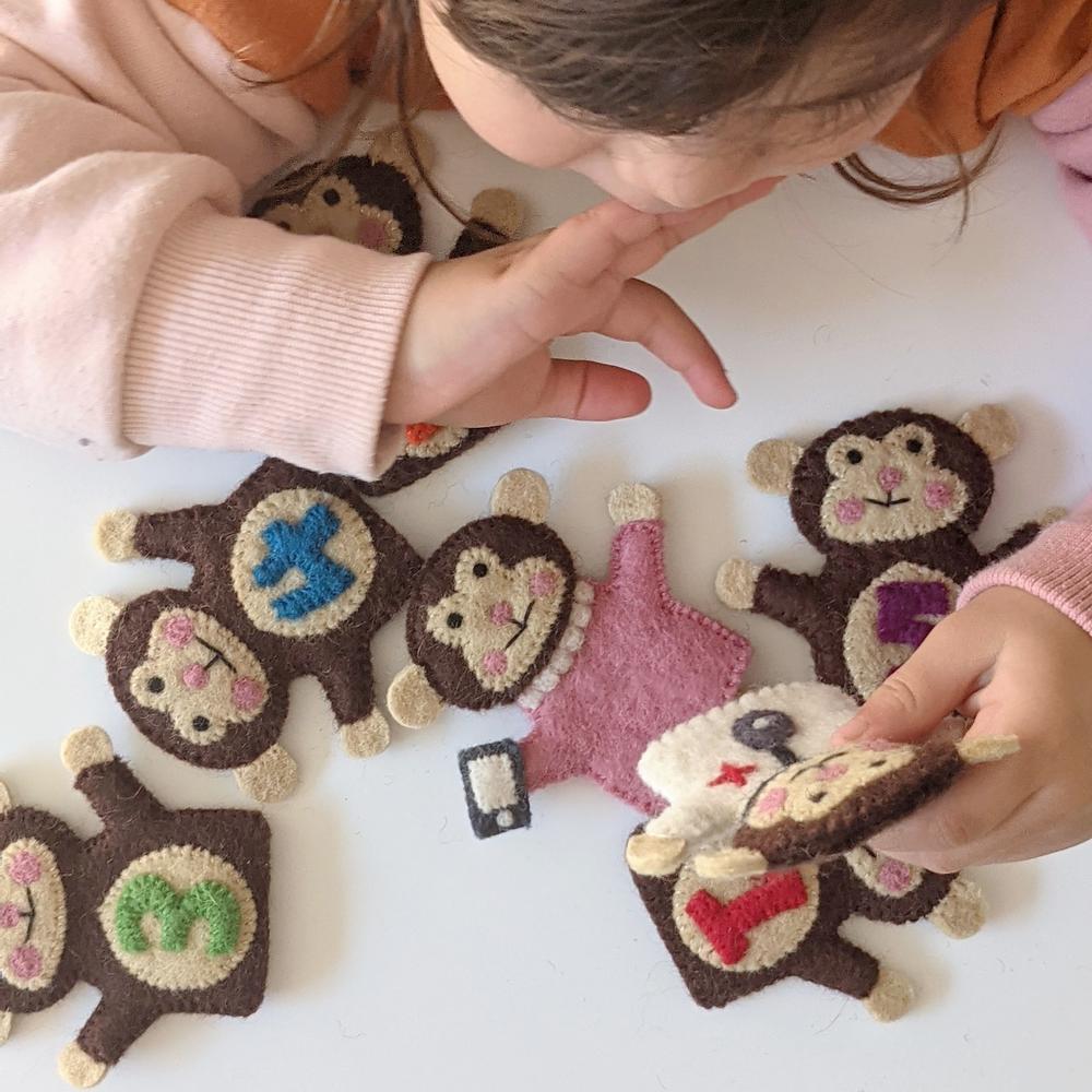 Five Little Monkeys, Finger Puppet Set of 7