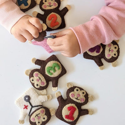 Five Little Monkeys, Finger Puppet Set of 7