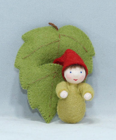 Forest Gnome Baby with Leaf Sack | Fair Skin Tone