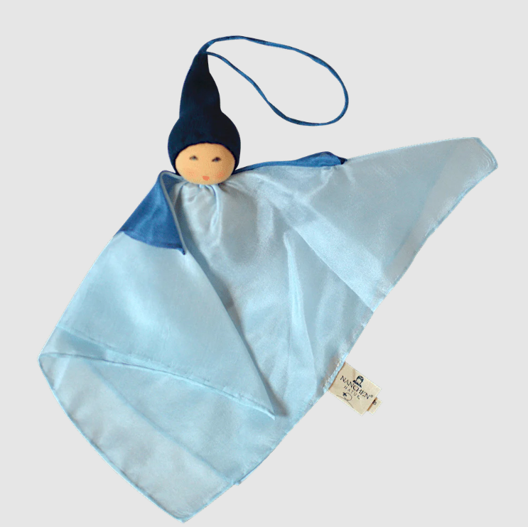 Nanchen Natur Handmade Silk Fairy Doll, Light Blue/Navy