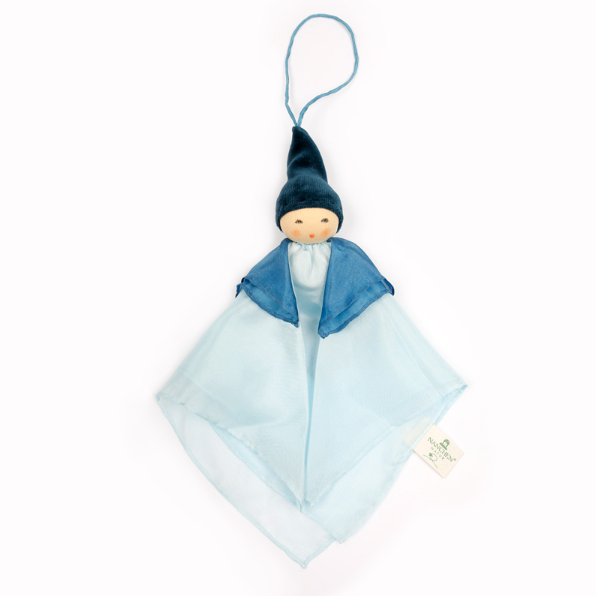 Nanchen Natur Handmade Silk Fairy Doll, Light Blue/Navy