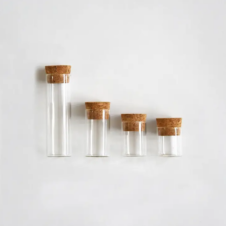 June &amp; December Large Specimen Bottles with Cork, Set of 10