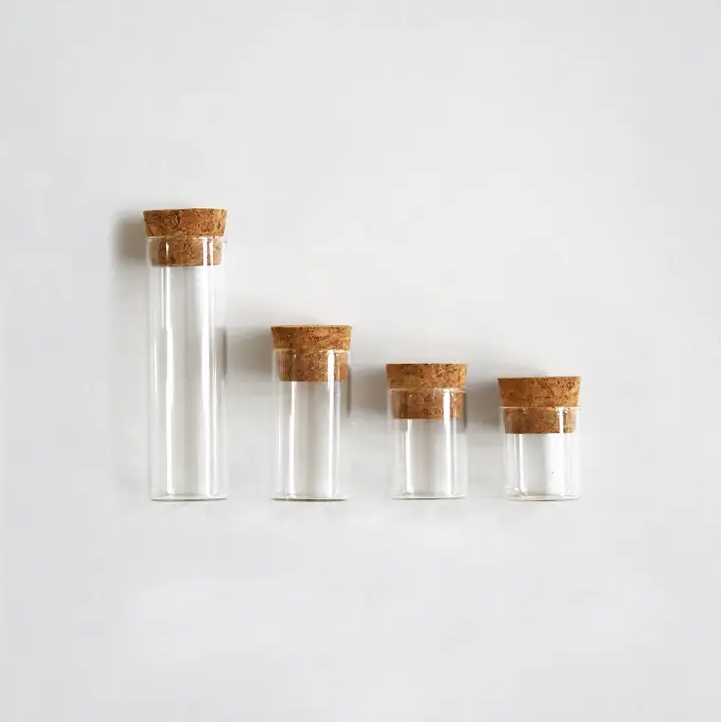 June &amp; December Medium Specimen Bottles with Cork, Set of 16