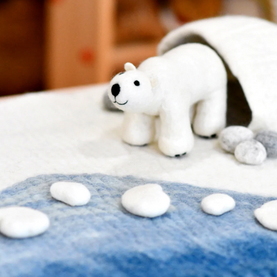 Large Arctic Antarctic Polar Play Mat Playscape and Polar Bear Set