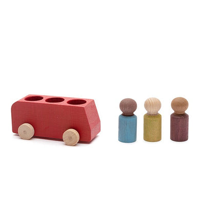 Sale Lubulona Red Bus with 3 Figures