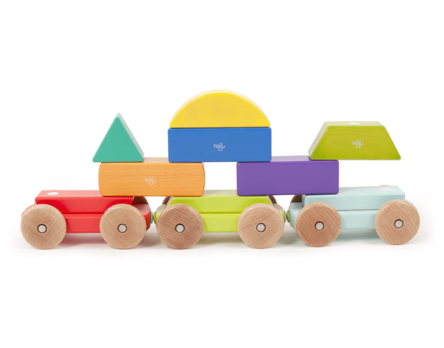 Tegu Magnetic Shape Train Rainbow My Toy Wagon