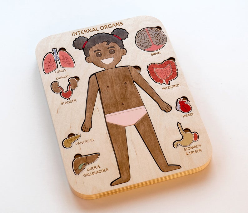 Montessori Human Body and Anatomy Puzzle, Black Girl