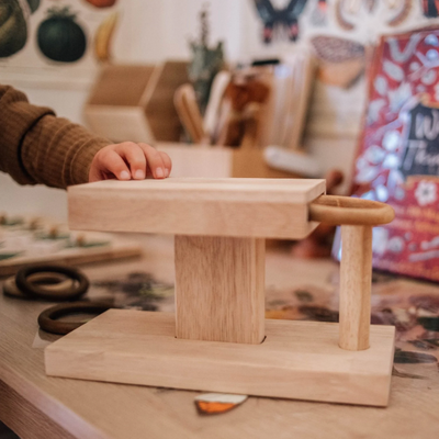 Sale Q Toys Montessori Wooden Ring Slide
