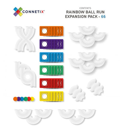 Connetix Tiles 66 pc Rainbow Ball Run Expansion Pack