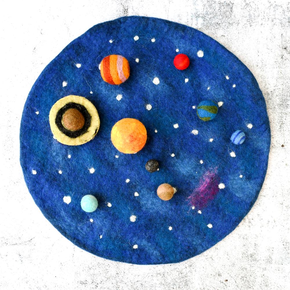 Solar System Outer Space Playmat with Felt Planets
