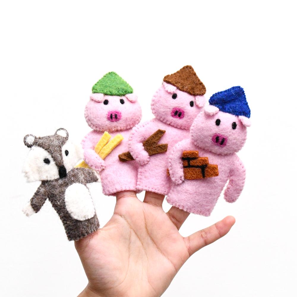Three Little Pigs, Finger Puppet Set of 4