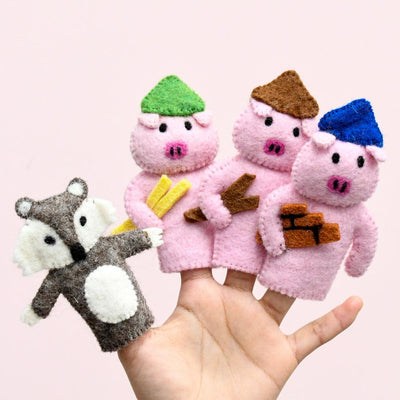 Three Little Pigs, Finger Puppet Set of 4