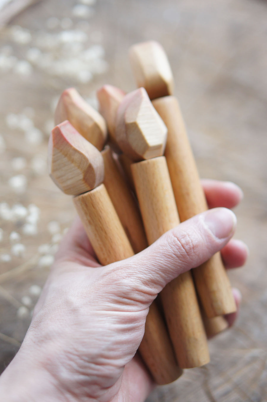 Wooden Birthday Candle, a hand-carved wooden toy by Tiny Fox Hole.