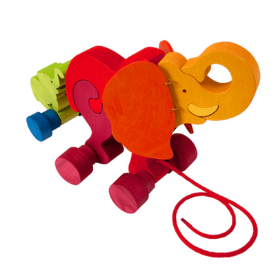 Sale Wooden Elephant Pull Along Toy