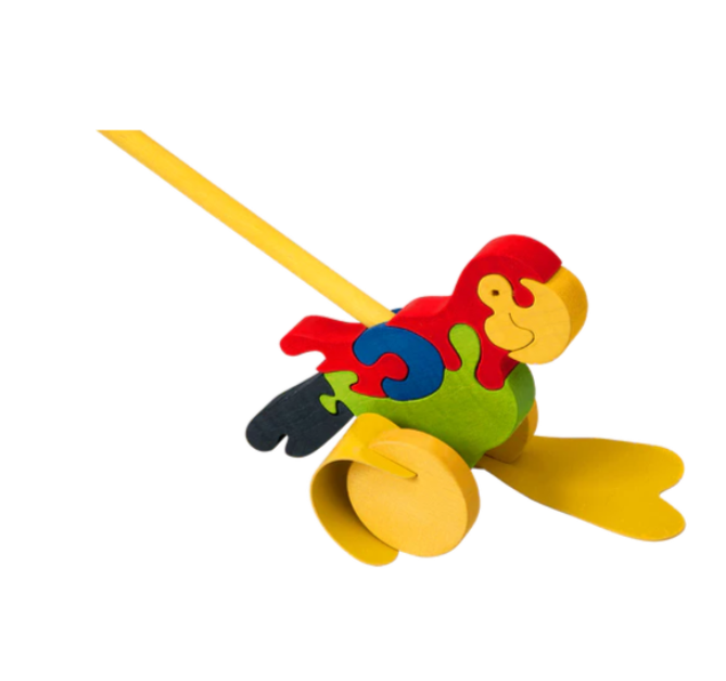 Sale Wooden Parrot Push Along Toy