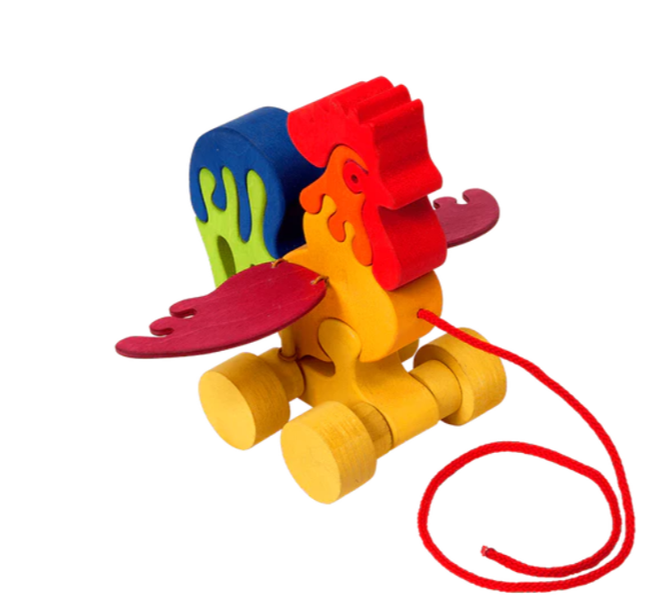 Wooden Rooster Pull Along Toy