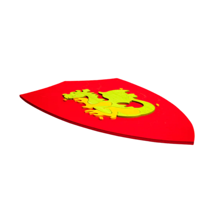 Sale Wooden Toy Shield with Red Dragon