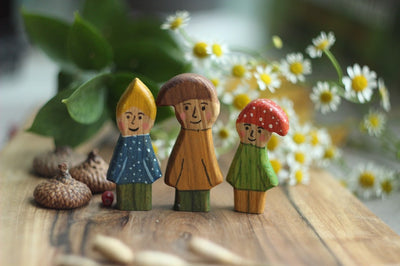 Wooden Gnomes, 3 pcs