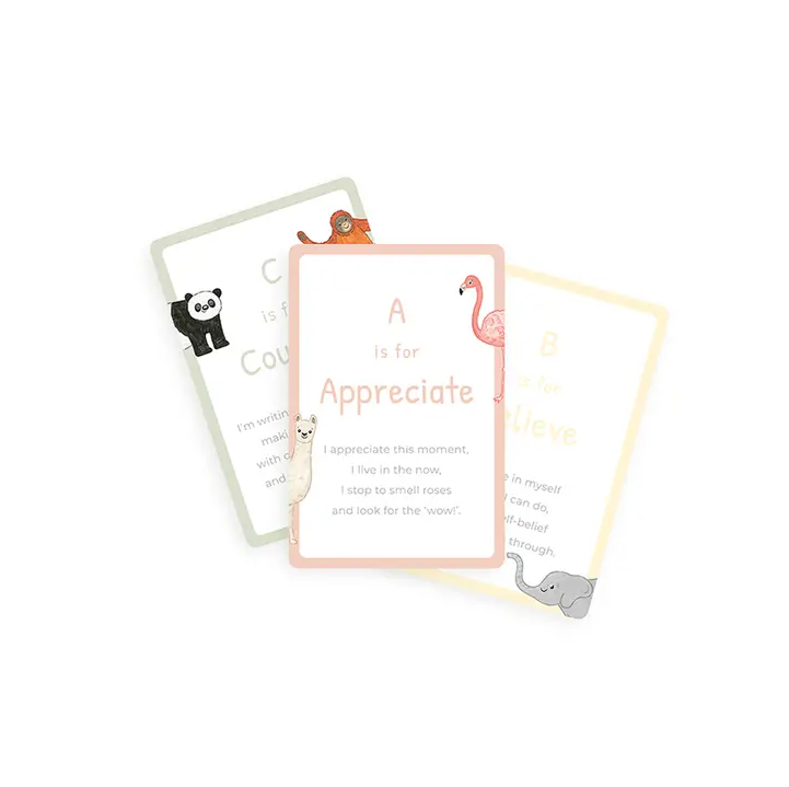 Sale Mindful and Co Kids A to Z Mindful Affirmation Cards
