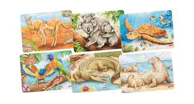 Sale Goki Mini Australian Animals Puzzles, Set of 6