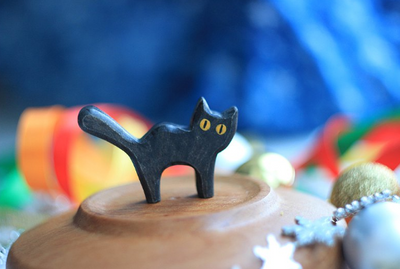 Wooden Black Cat