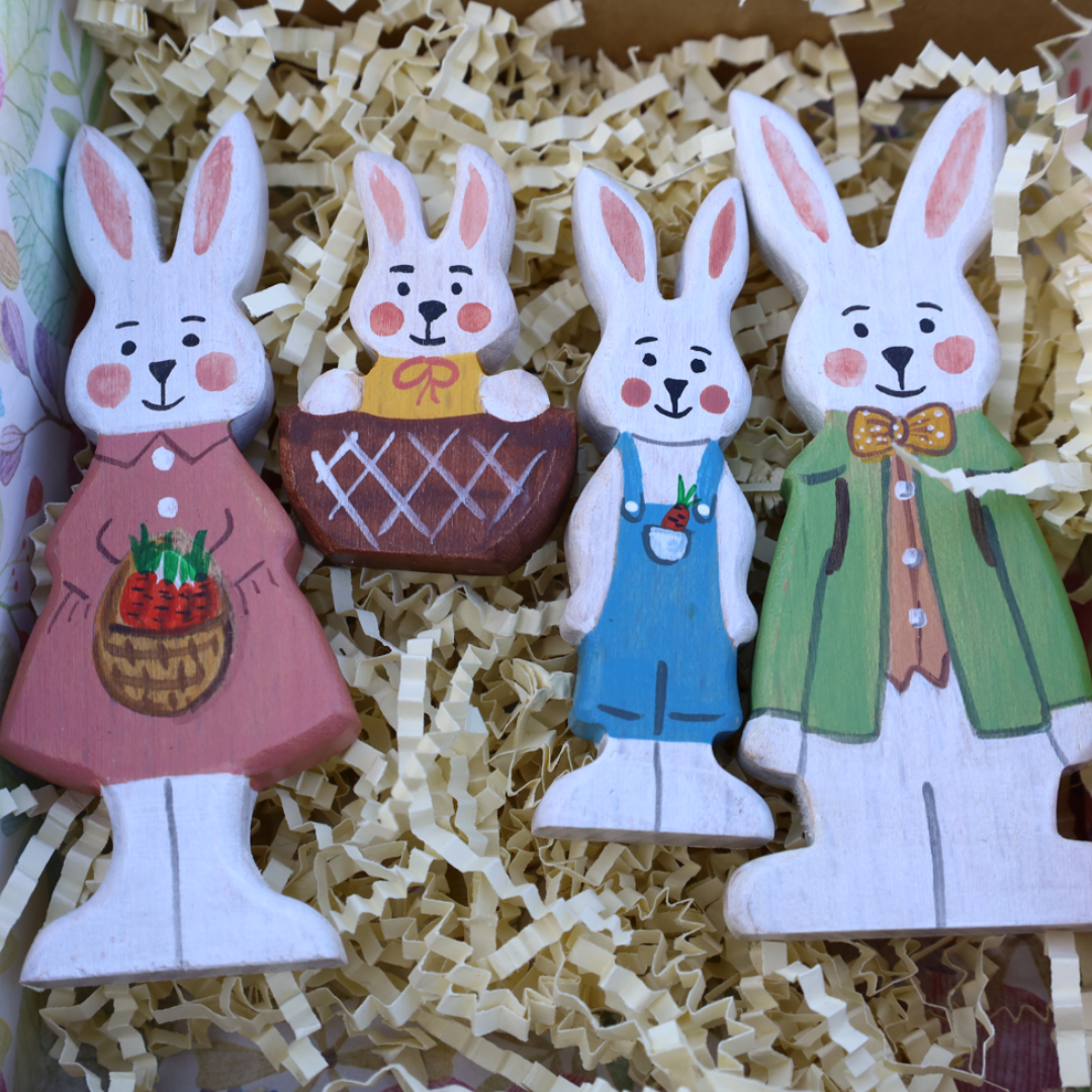 Sale MTW Exclusive - Wooden Bunny Family, 4 pcs