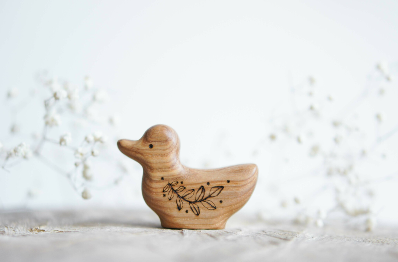 Sale Wooden Duck and Duckling Set