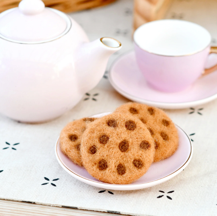 Felt Chocolate Chip Cookies, Set of 3