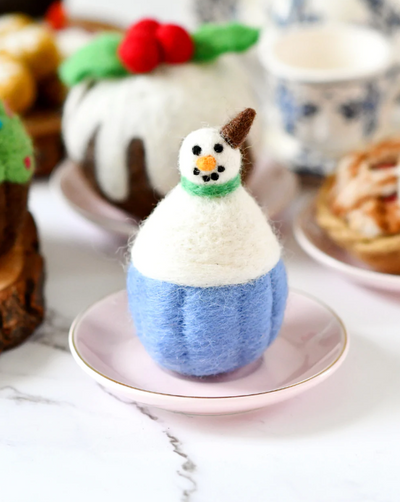 Felt Cupcake, Snowman
