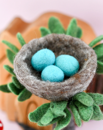 Sale Felt Nest with 3 Blue Robin Eggs