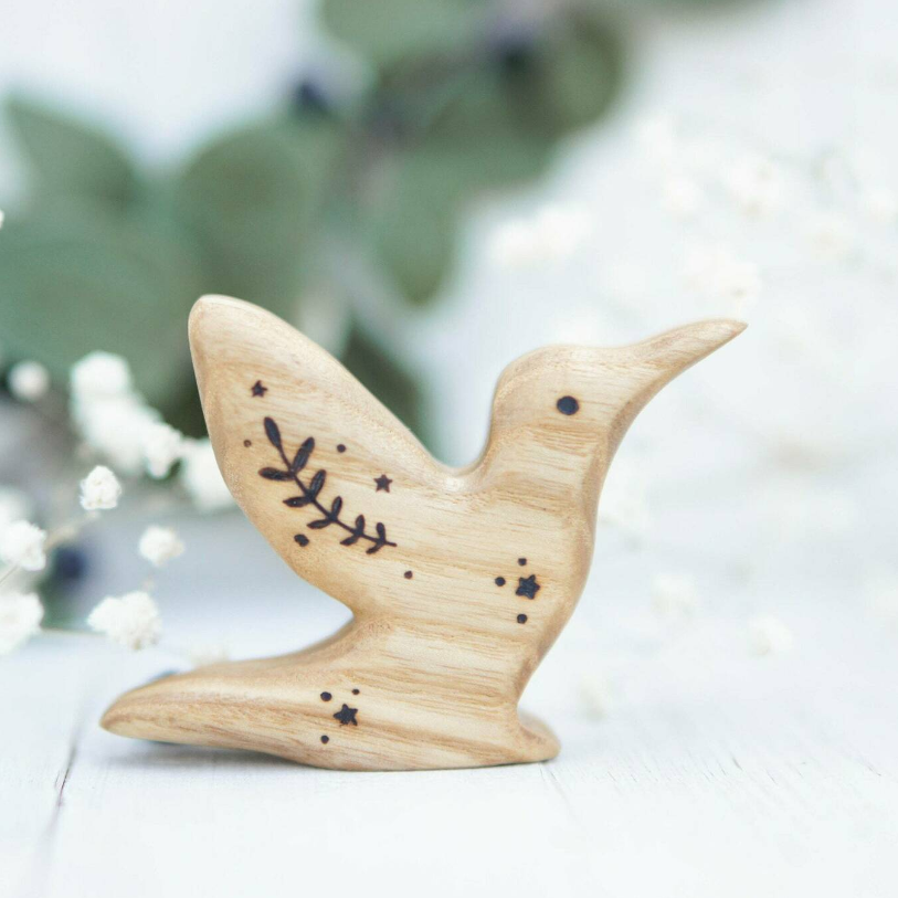 Wooden Hummingbird, a hand-carved wooden toy by Tiny Fox Hole.