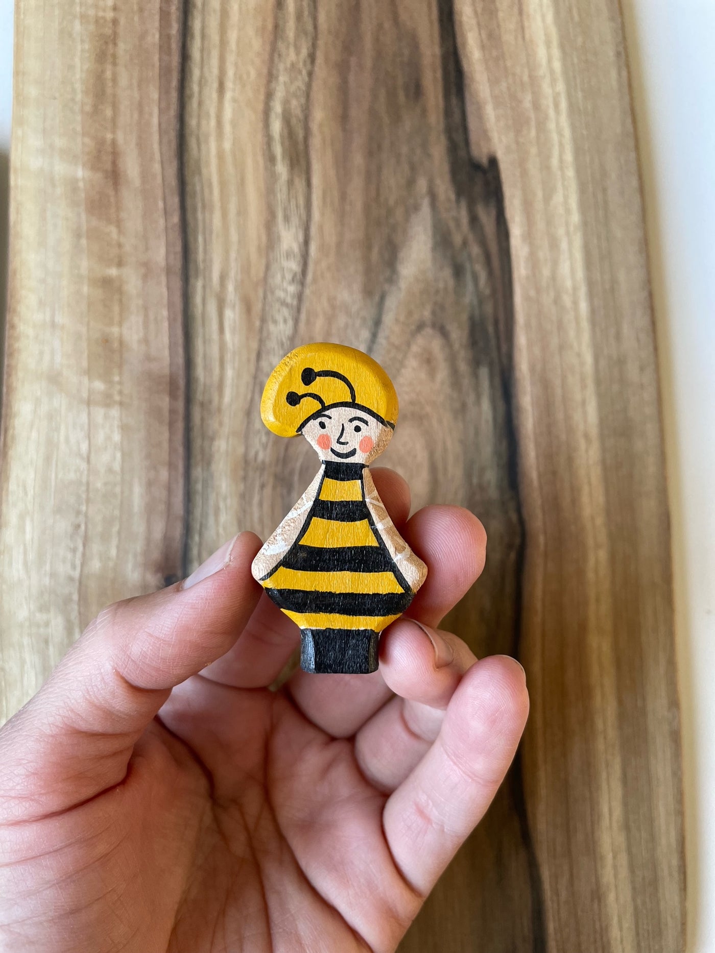 Wooden Bee Gnome