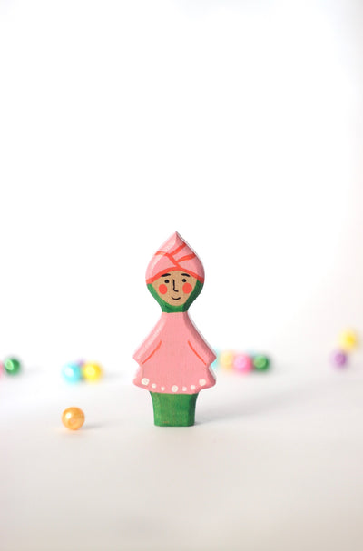 Wooden Flower Gnomes, Set of 5