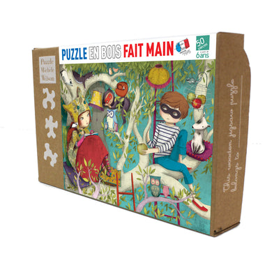 Reading in the Woods, Wooden Jigsaw Puzzle
