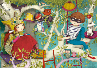 Reading in the Woods, Wooden Jigsaw Puzzle