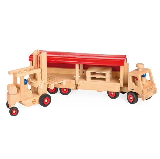 Fagus Wooden Semi-Truck and Trailer