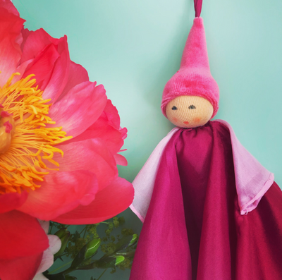 Nanchen Natur Handmade Silk Fairy Doll, Berry/Pink