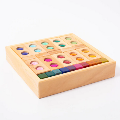 Pre-Order Bauspiel Small Color Track with Lucent Cubes, 45-Piece Set