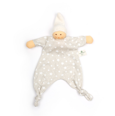 Nanchen Natur Organic Star Baby Blanket Doll, Light Gray