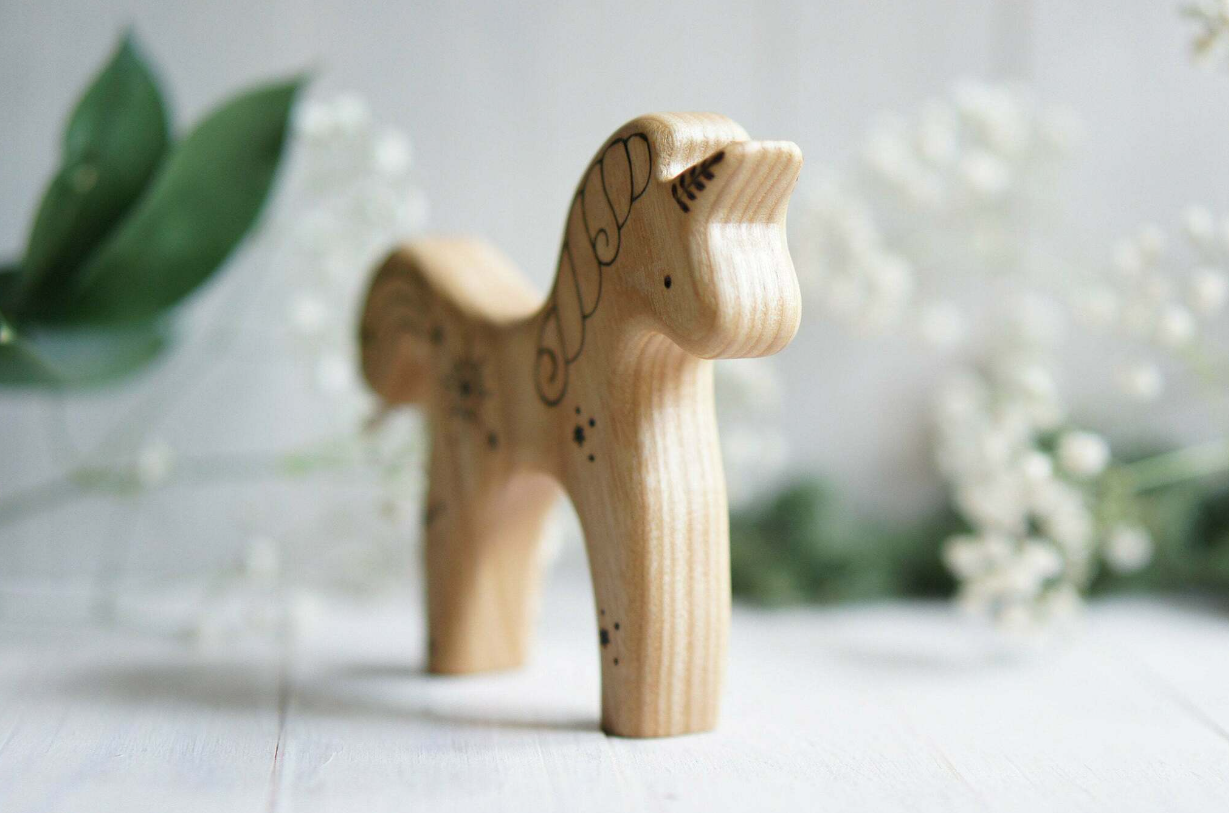 Sale Wooden Unicorn with Star Motif