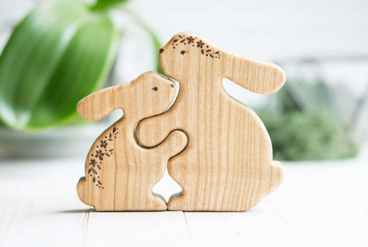 Free Rabbit Puzzle Pattern Wooden Rabbit Puzzle