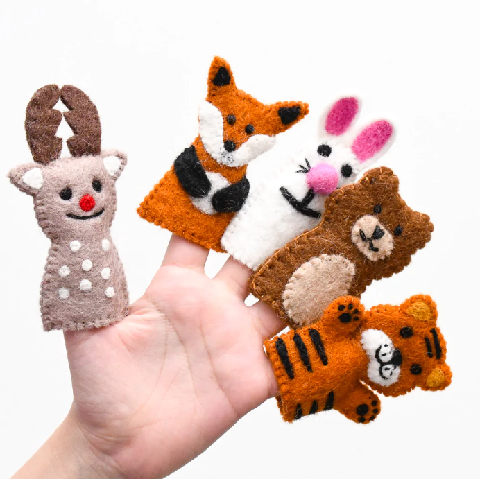 Woodland Animals, Finger Puppet Set of 5